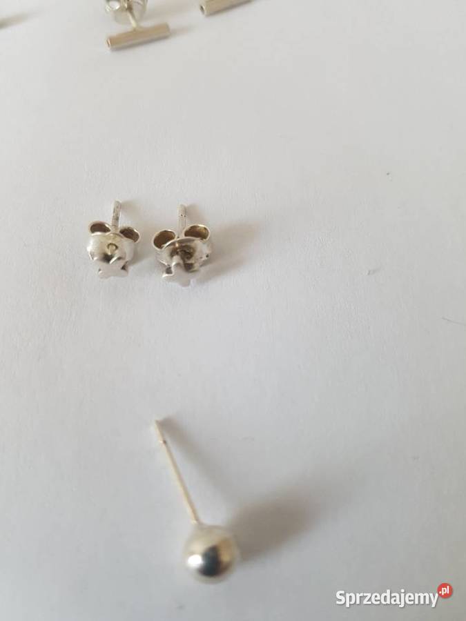 Kolczyki 5 srebrne i posrebrzane małopolskie Nowy Sącz