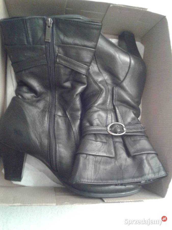 Kozaczki damskie całe z naturalnej skóry rozmiar Dębica
