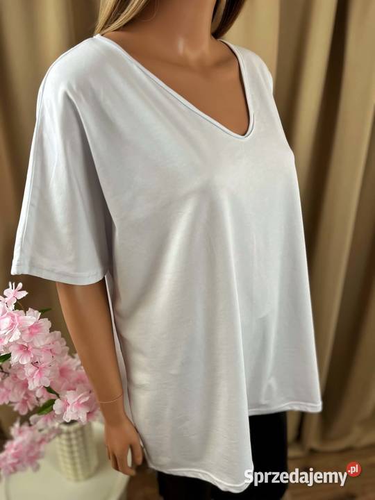 Biały tshirt oversize arbuz serce bawełna plus Inny wzór mazowieckie Augustówka