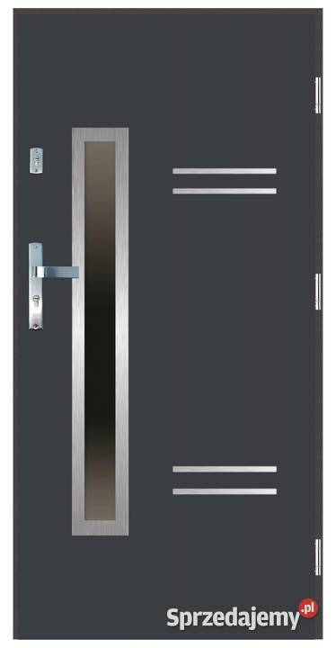 Drzwi wejściowe do domu GI43 INOX Antracyt 90 Ciemniewo
