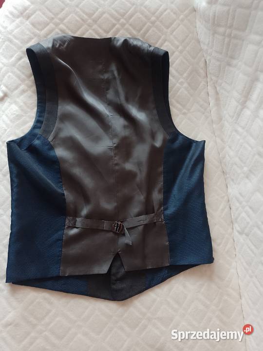 M RIVER ISLAND Szaro granatowa kamizelka niebieski Kraków