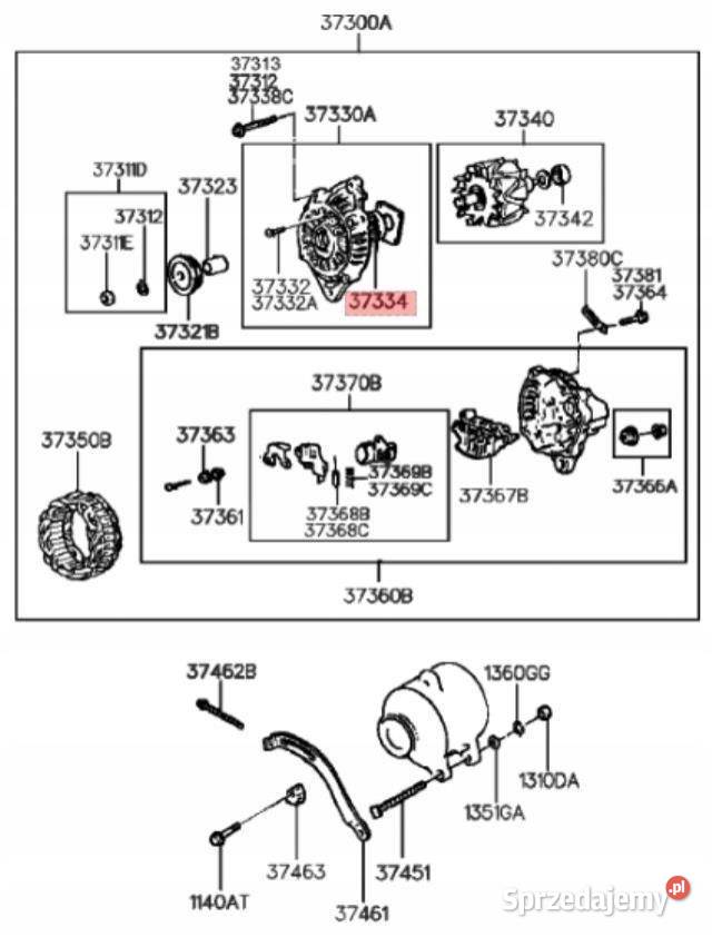ŁOŻYSKO ALTERNATORA HYUNDAI ACCENT ELANTRA EXCEL