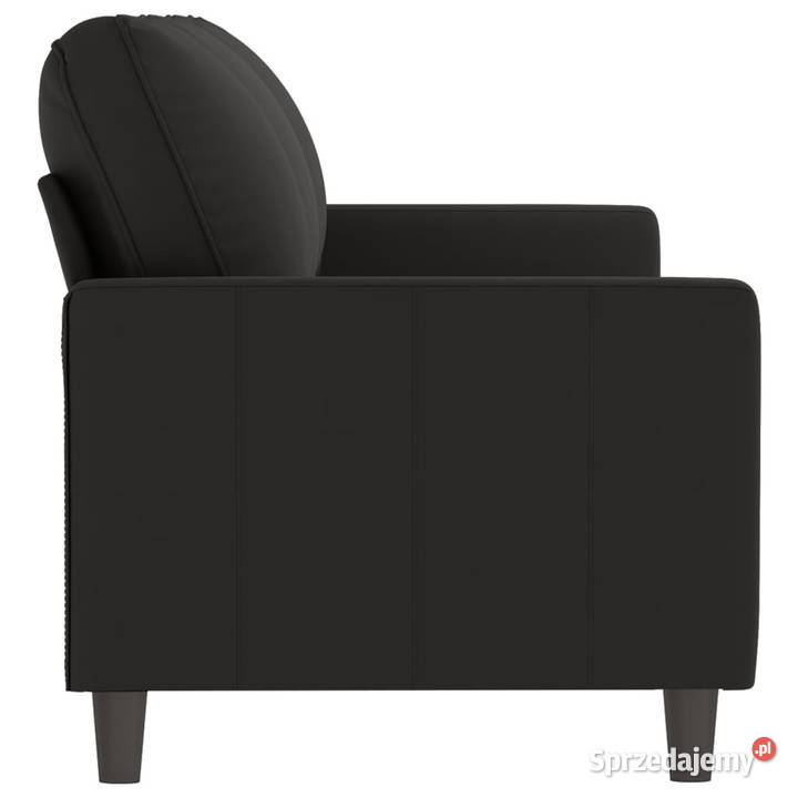 Sofa 3osobowa czarny 180 tapicerowana aksamitem