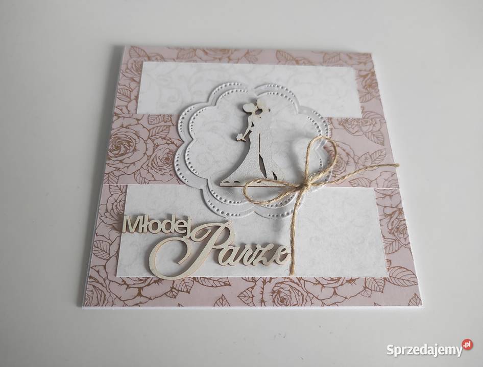 Kartka ręcznie robiona na Ślub handmade Łódź sprzedam