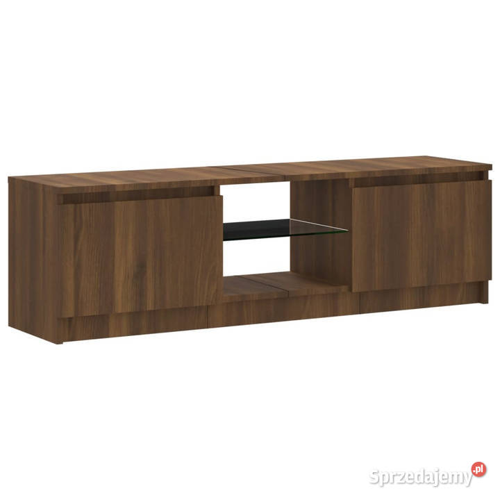 Szafka pod TV z LED brązowy dąb 120x30x355 mazowieckie Warszawa