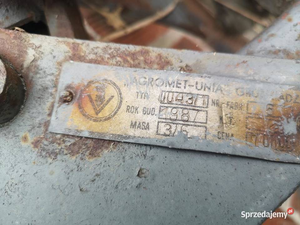 Pług Podorywkowy 7 Skibowy Unia Grudziądz Swarzędz