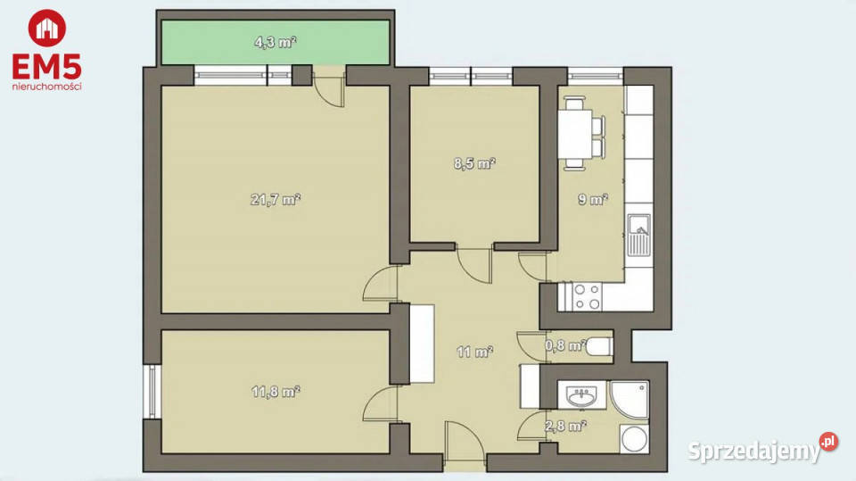 sprzedaży mieszkania Białystok 629m2 3 pokoje