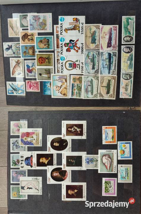 Klaser z znaczkami duży zestaw Poraj