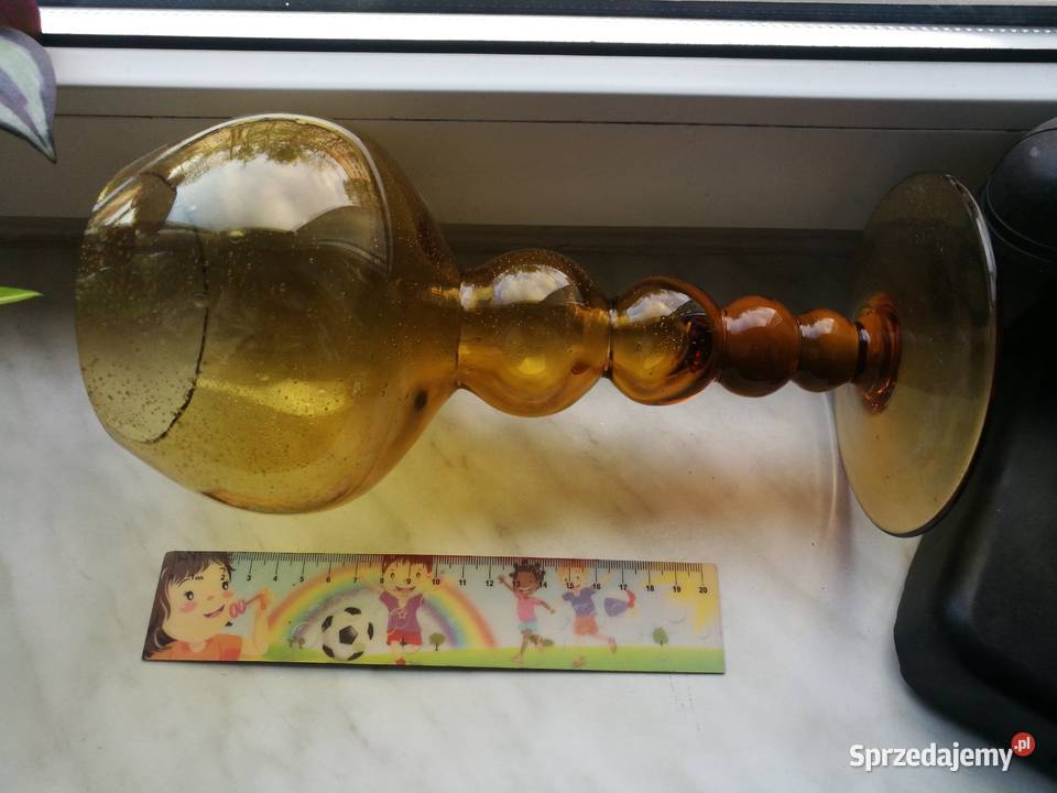Wieki kielich bursztynowy prl Porcelana i szkło Choszczno sprzedam