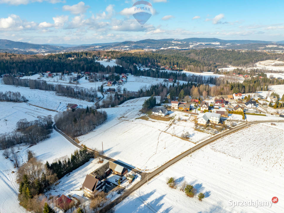 Działka budowlana Wysoka gmina Jordanów asfalt