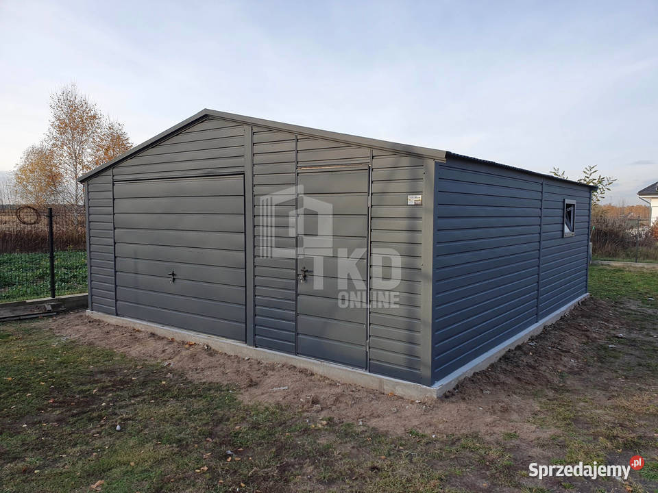 Garaż Blaszany 6x6 Brama drzwi okno Antracyt 36m2 Sprzedaż Busko-Zdrój