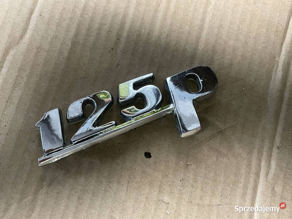 Emblemat znaczek Fiat 125p metalowy chrom Strzegom