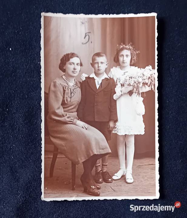 Zdjęcie z I Komunii Pabianice 1941 r Sygnowane Koźminek