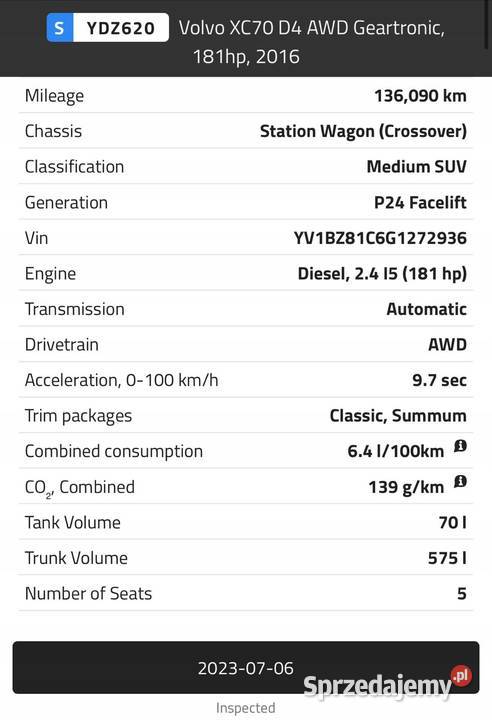 AUTOMATYCZNA SKRZYNIA BIEGÓW Volvo XC60 24 D4 osobowe Chełm sprzedam
