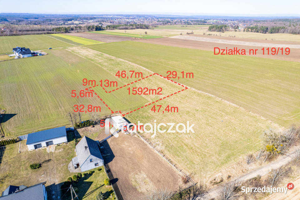 Sprzedaż gruntu 1592m2 Sopieszyno Topolowa
