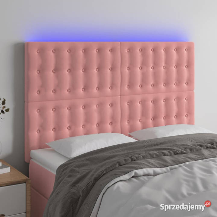 Zagłówek do łóżka z LED różowy 144x5x118128 Warszawa