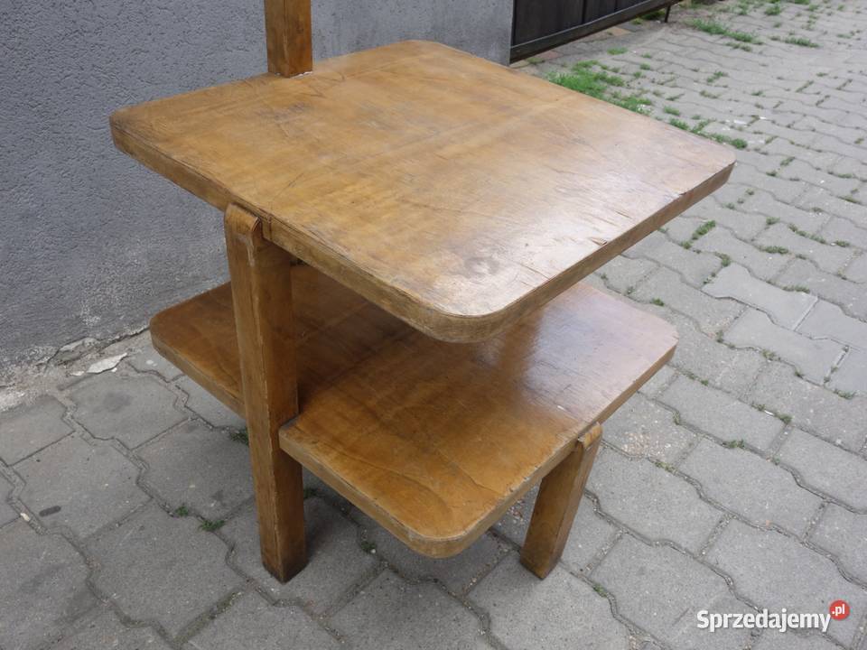 Lampa stojąca ze stolikiem antyk PRL Art Deco Tarnowskie Góry