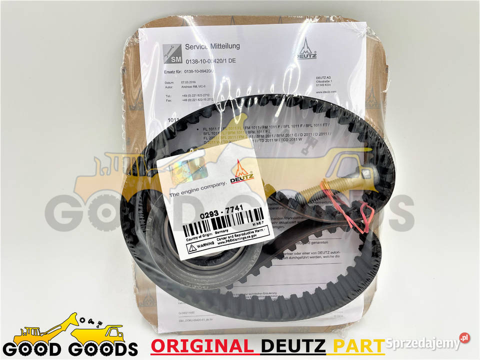 DEUTZ PASEK ROZRZĄDU 02929933 02929902 02937741