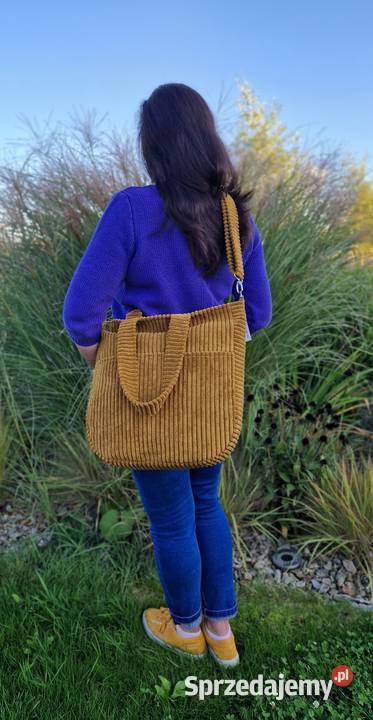 Duża musztardowa torba handmade dolnośląskie Wrocław