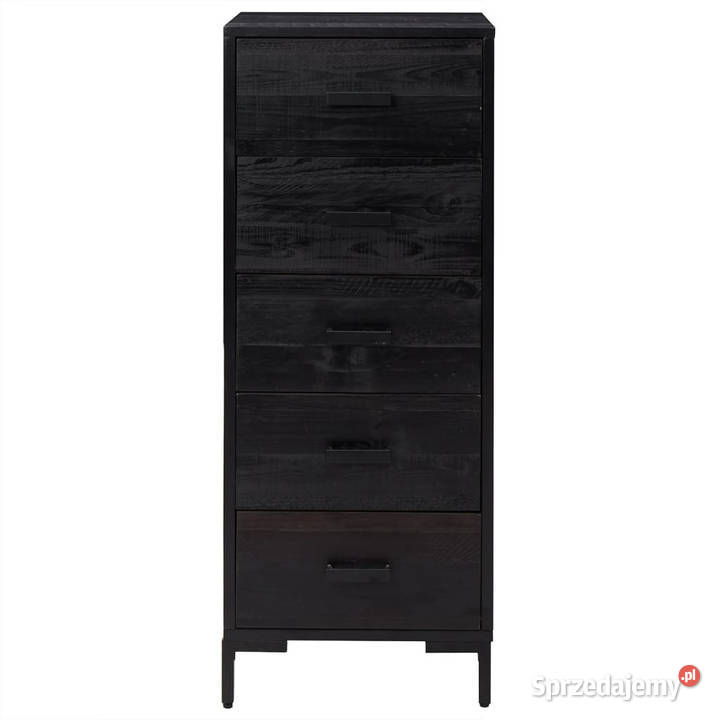 Komoda czarna 42x35x110 lite drewno sosnowe mazowieckie Warszawa