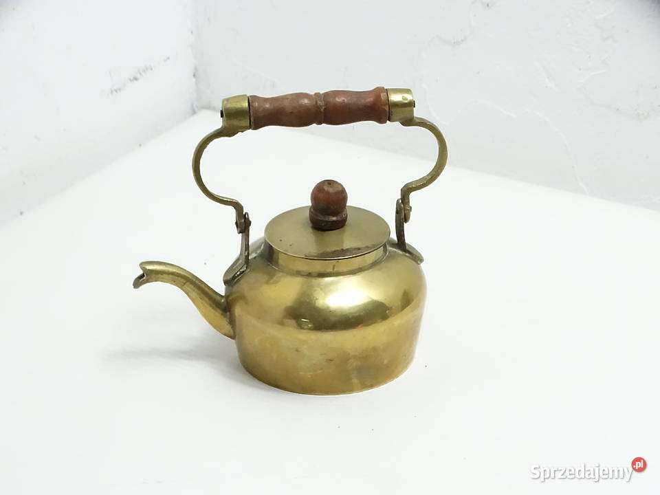 Mosiężny Czajniczek Vintage India Drewniana Biłgoraj