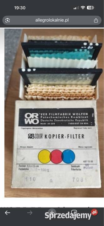 Filtry ORWO 75x75 3 barwy komplet podkarpackie Łańcut