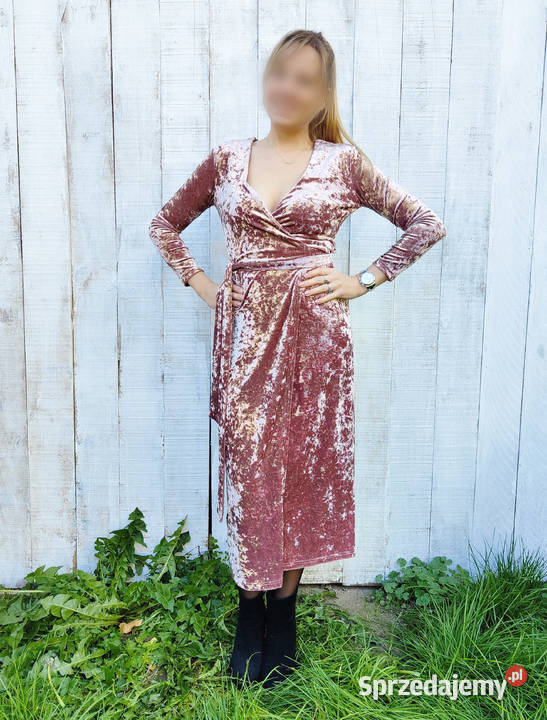 Welurowa sukienka Dry Lake XS 34 S 36 brudny róż różowy Szczecin