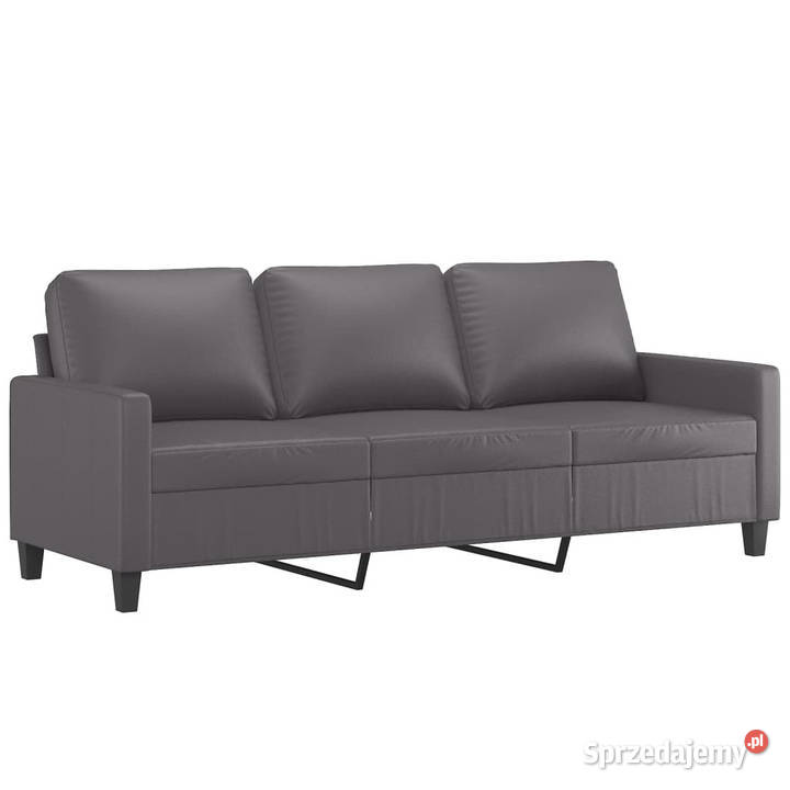 3osobowa sofa z podnóżkiem szary 180 sztuczna Warszawa