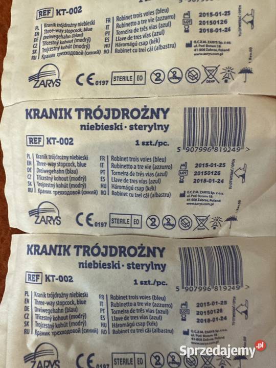 Kranik trójdrożny Zarys niebieski 6 sztuk Zabrze