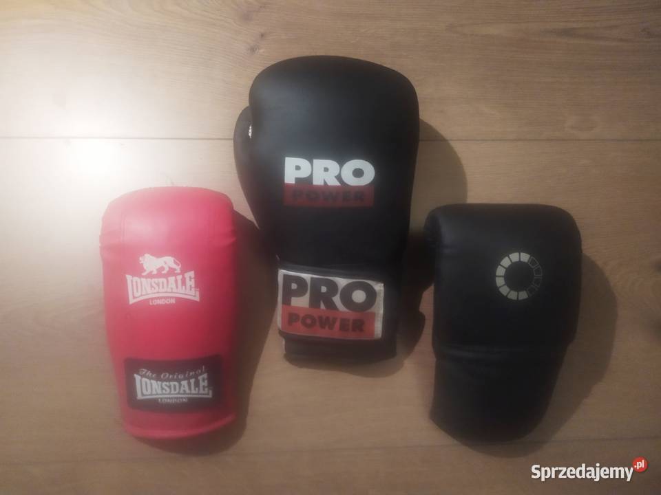 Komplet rękawic 3 szt bokserskie Nowe Lonsdale Pro Power