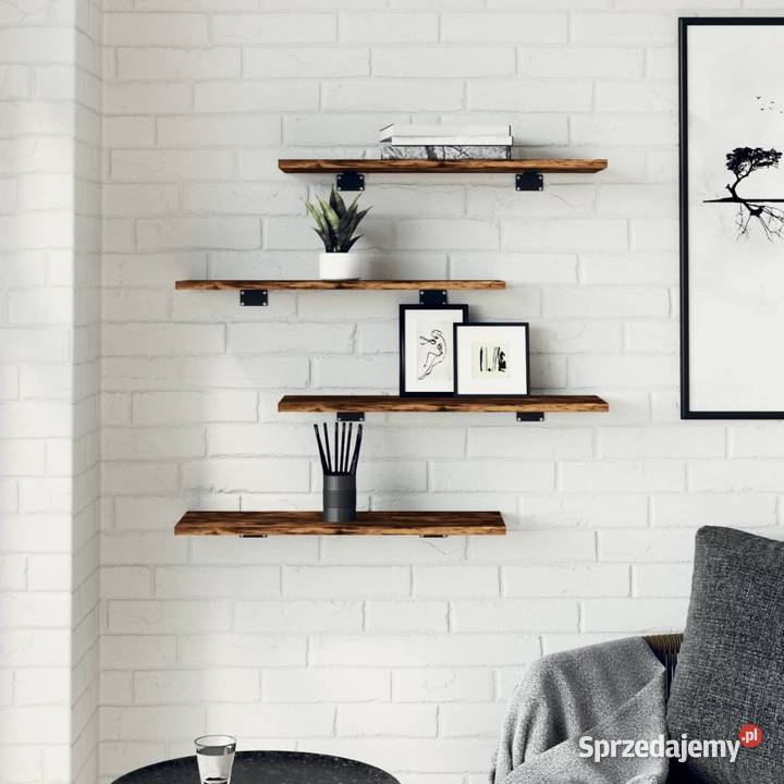 vidaXL Półki ścienne 4 przydymiony dąb 60x20x15 Półki Warszawa