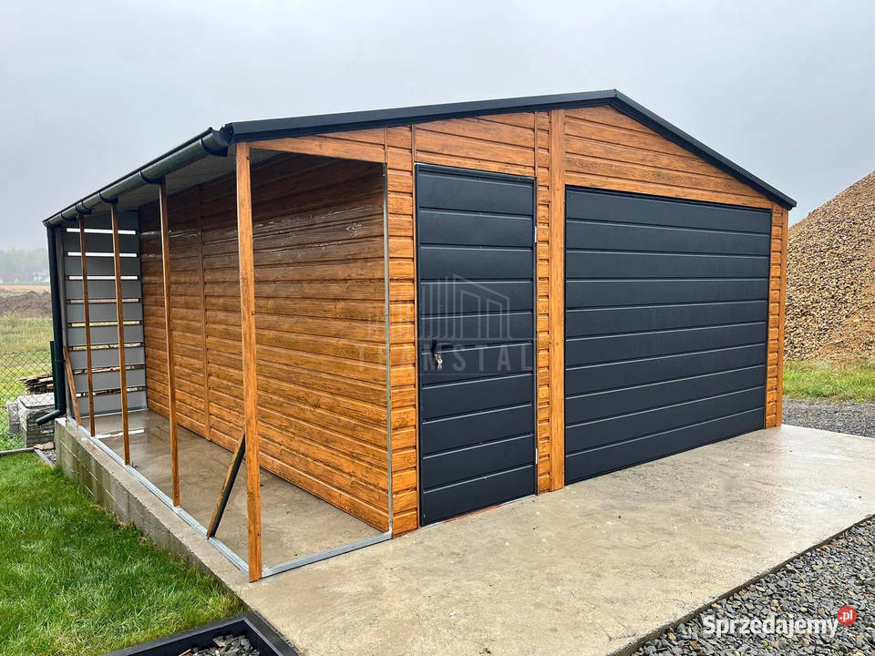 Garaż Blaszany 45x5 wiata 1x5 Brama uchylna