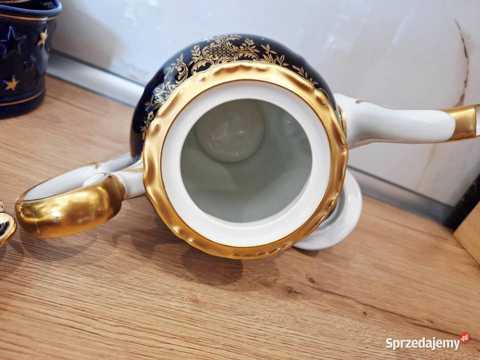 Weimar porcelana kobalt zloto Dzbanek kawa warmińsko-mazurskie