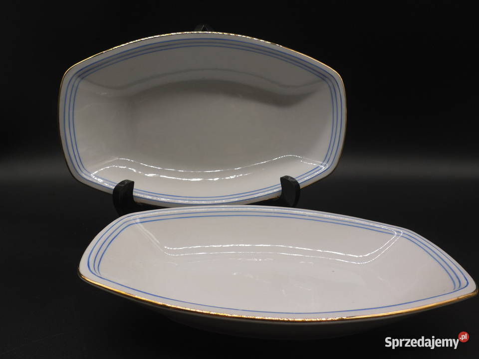 Porcelanowe dwa półmiski śledziówki Jager wielkopolskie Raszków