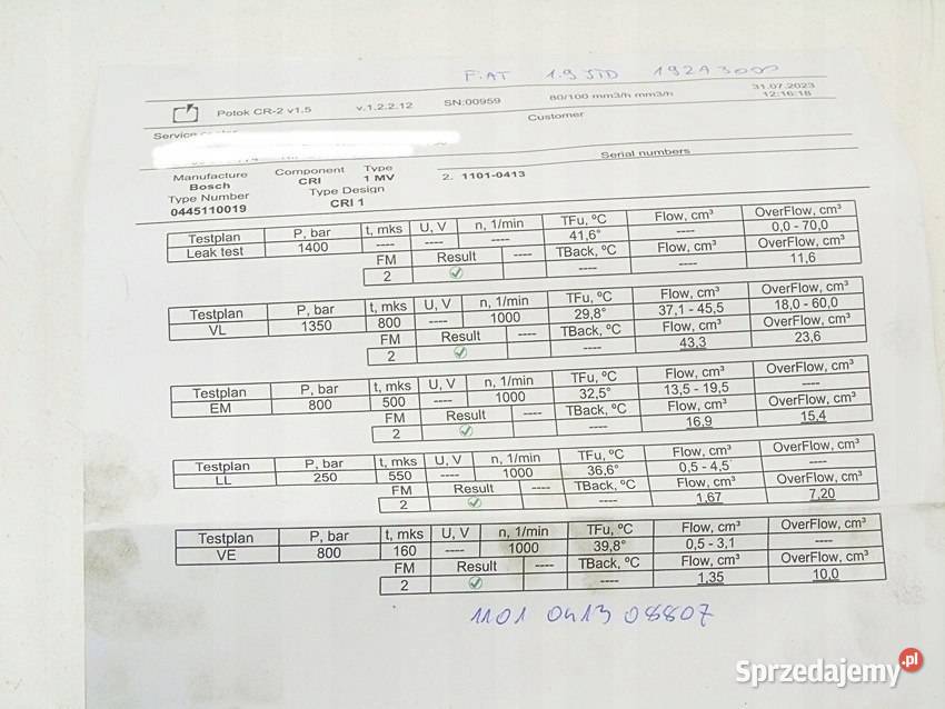 WTRYSKIWACZ 19 JTD PUNTO STILO DOBLO PALIO ALFA śląskie Sosnowiec
