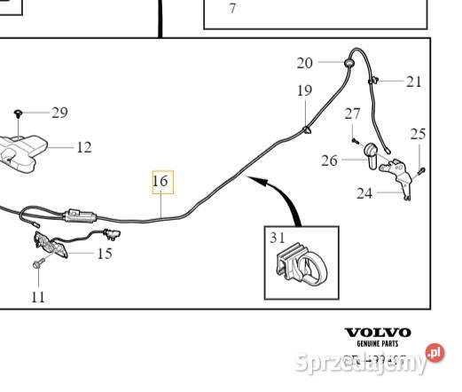 VOLVO C40 XC40 linka zamka maski pokrywy silnika czesc wewn Bielany Wrocławskie Sprzedajemy pl