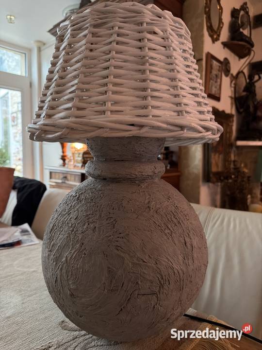 efektowna wielka lampa handmade ratan tworzywo Bystrzyca Kłodzka