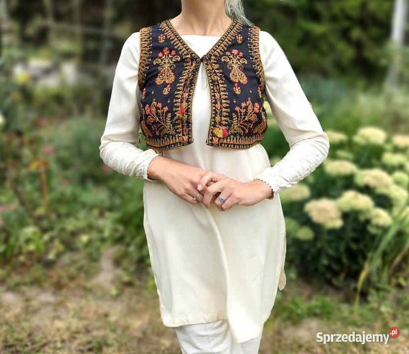 Czarna kamizelka bolerko gorset M 38 etno folk Rozmiar 38(M) zachodniopomorskie sprzedam