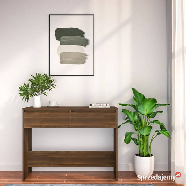Stolik konsolowy brązowy dąb 100x35x765 WM813037 Warszawa