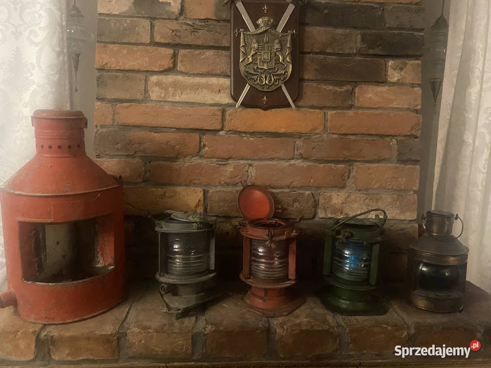 Stare lampy okrętowe zaburtowe marynistyka mazowieckie Otwock