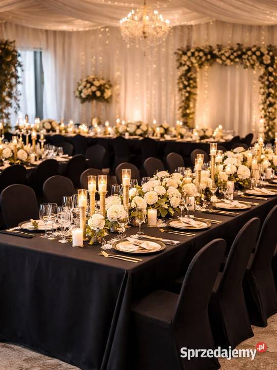 Pokrowiec na krzesło pokrowce bankietowy biały Dębica