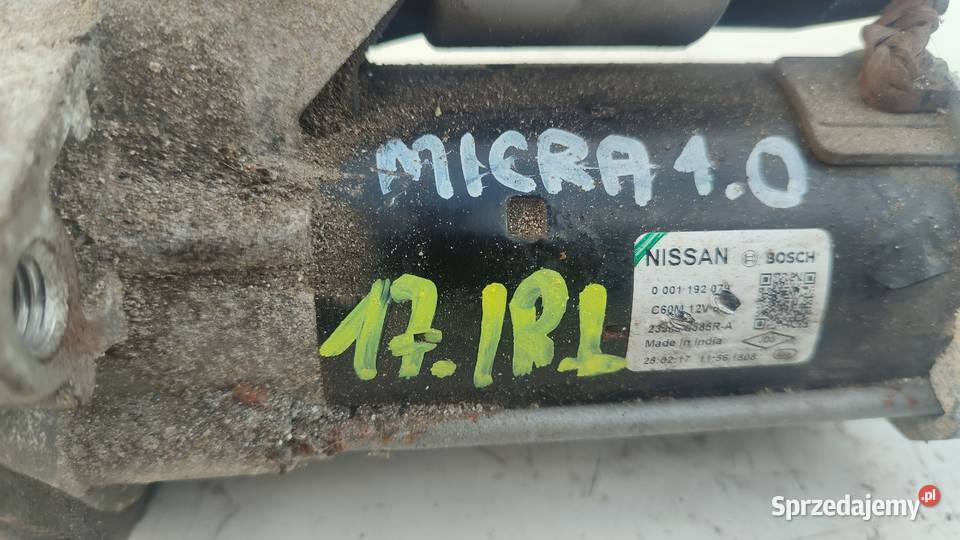 NISSAN MICRA V K14 ROZRUSZNIK 10 BENZ 0001192079 osobowe Włoszczowa