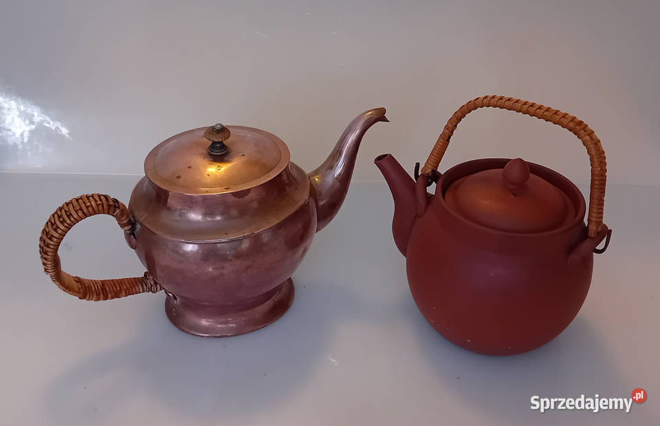 Czajnik gliniany Imbryk miedziany zestaw vintage Koszalin sprzedam