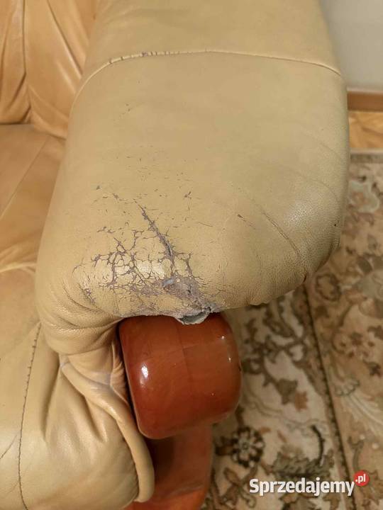 Komplet wypoczynkowy dwa fotele skórzane dwa