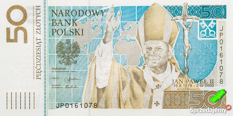 2x Banknot 50 Jan Paweł II Dwa Banknoty Złoto 24 Sosnowiec