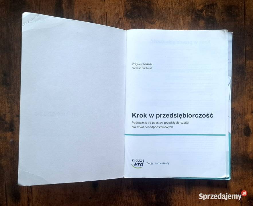 Podręcznik Krok w przedsiębiorczość Nowa Era tradycyjny podręcznik Drawsko