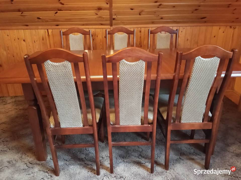 Stół rozkładany 6 krzeseł w stanie Sulejówek sprzedam