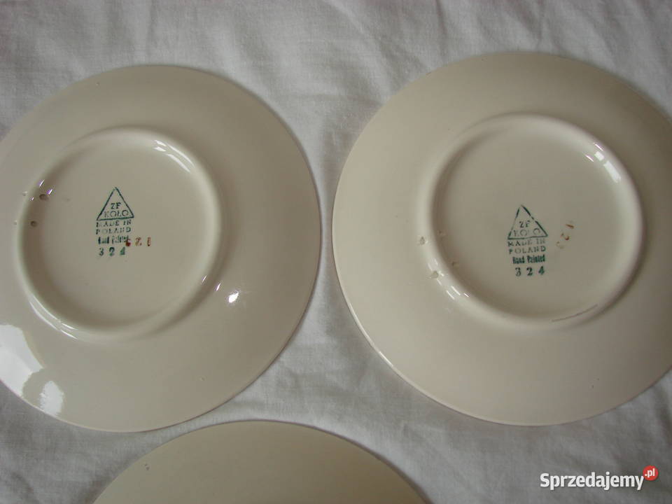 Koło fajansowy talerz dekoracyjny PRL Pruszcz Gdański