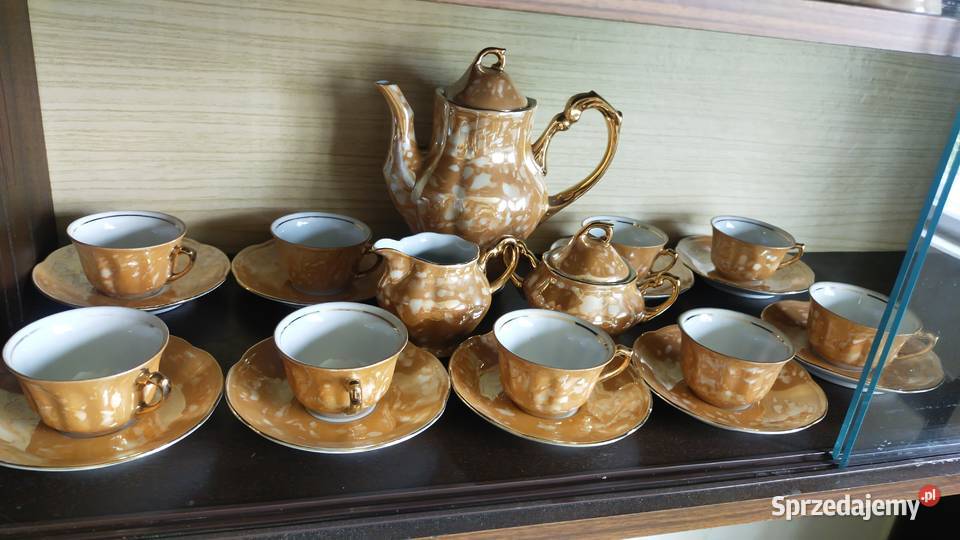 Serwis do kawy z dawnych lat na 8 osób wielkopolskie Chodzież