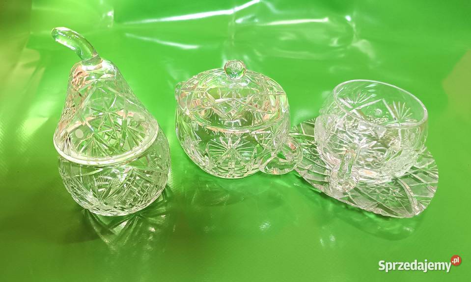 Cukiernice kryształowe 2 kubki kryształowe 3 Opole